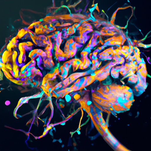 איור של מוח עם נוירונים צבעוניים